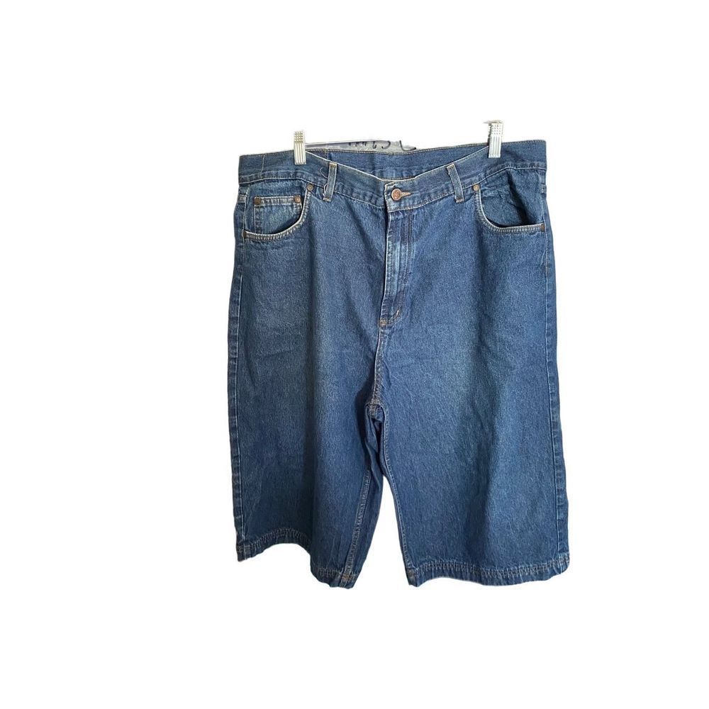 Vintage Evisu men’s Seagull print blue Jean embroidered shorts s42 waist